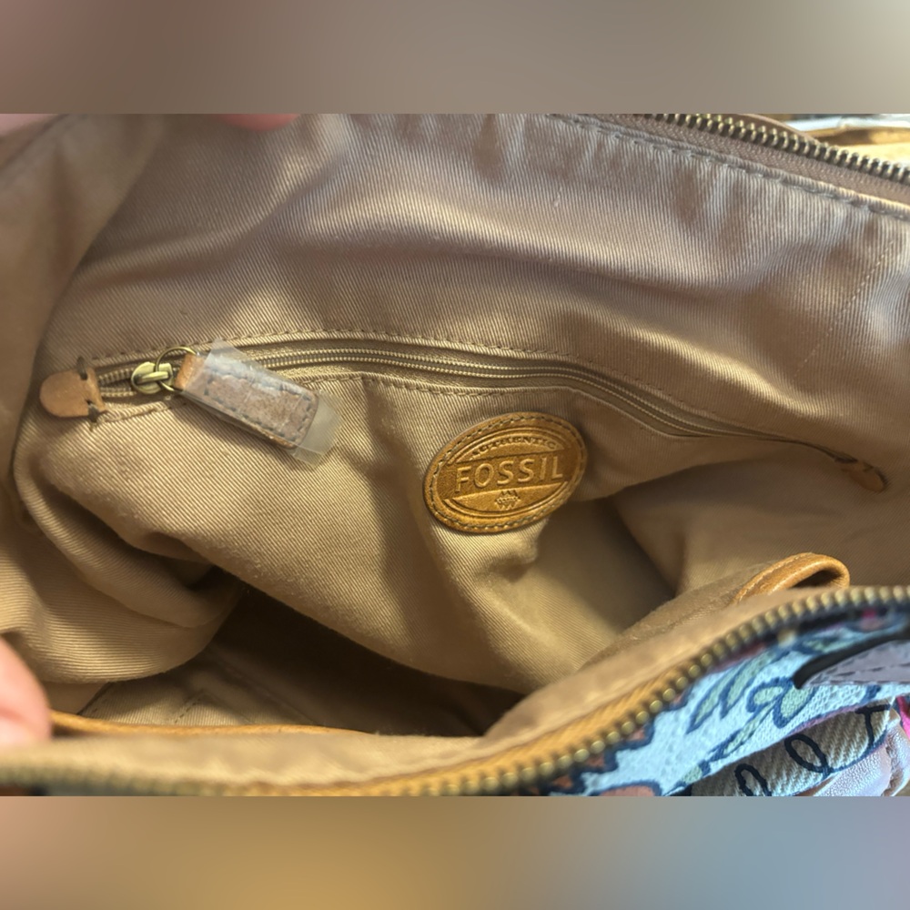 🔑Rare New Vintage Fossil🔑 Floral Convertible Tote with Front Pockets - Picture 6 of 6